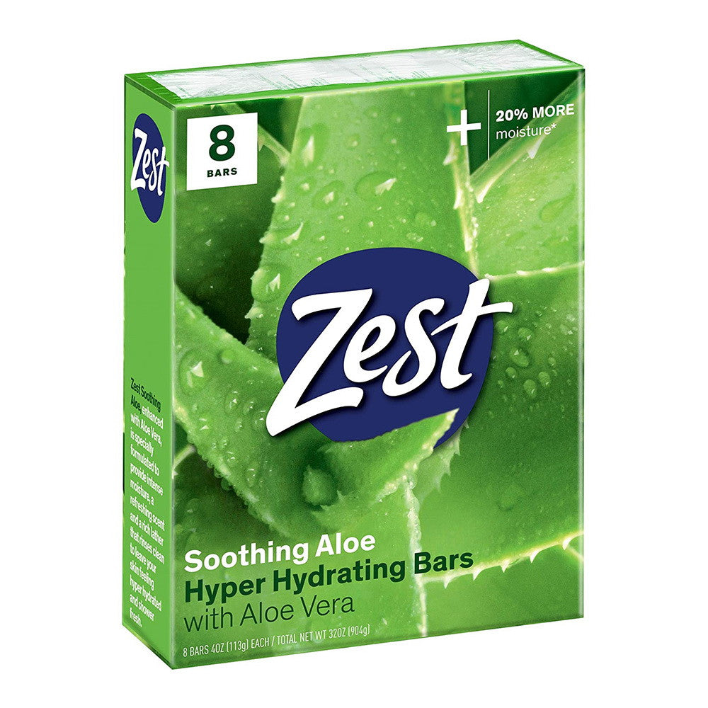 Zest Pear Hydrating Deodorant Bar Soap, Fresh Aloe, 4 Oz, 8 Ea